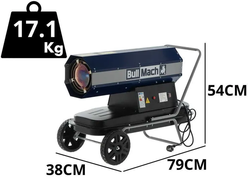 BullMach BM-DDH 20 - Générateur d'air chaud diesel - à combustion directe - sur chariot - 20kW