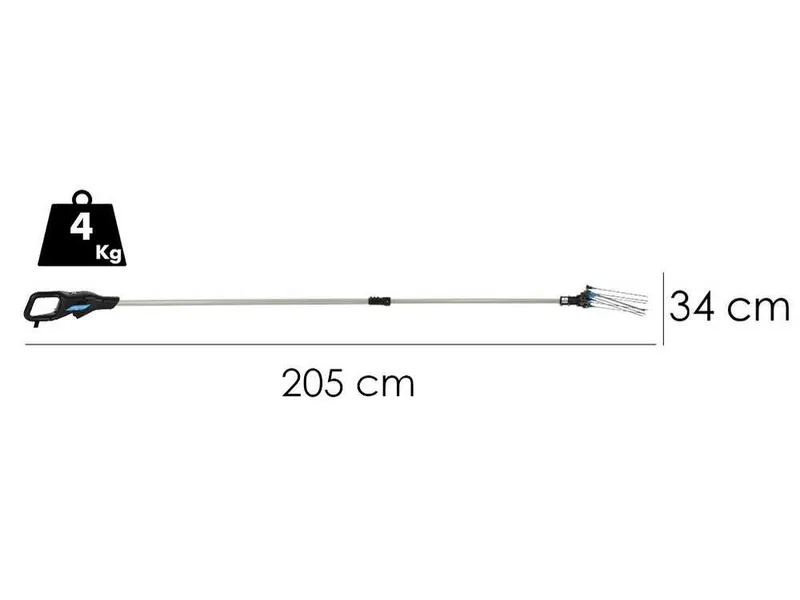 Campagnola Hercules 6 ECO Plug-in - Perche en alluminium - 205 - 275 cm - Peigne vibreur électrique à batterie - 21.6V 5Ah