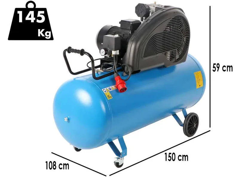 ABAC EXP A49B 270 CT 5,5 - Compresseur d'air électrique triphasé à courroie - Moteur 5.5 CV – 270 L