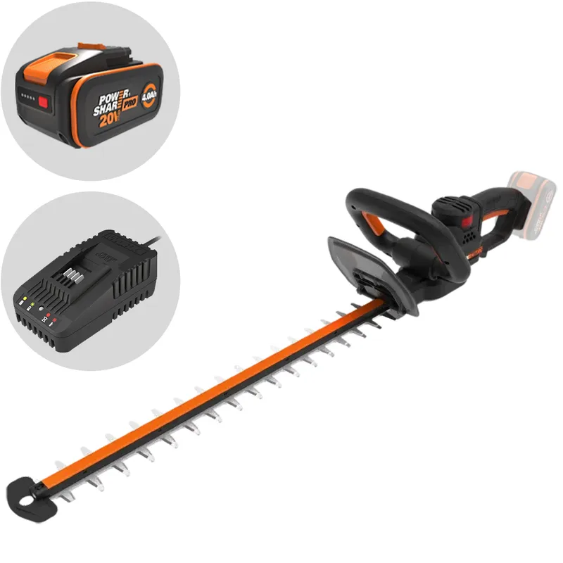 Worx Nitro WG263E - Taille-haie à batterie - 20V/4Ah - Lame de 57 cm