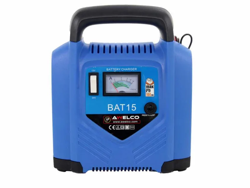 Awelco BAT 15 - Chargeur de voiture portable - alimentation monophasée - batteries 12/24V