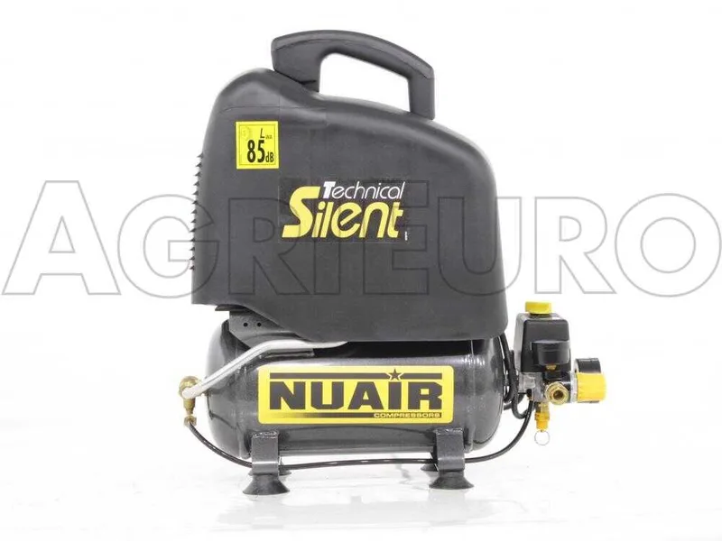 Nuair OM200/6 Sil Tech - Compresseur d'air électrique portatif monophasé silencieux, oil-less - Moteur 1 CV - 6 L