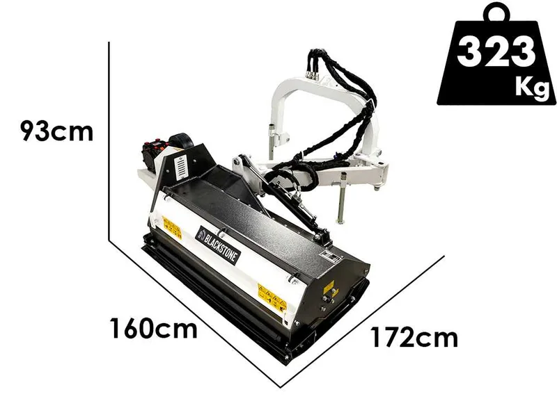 BlackStone BVM 120 M - Broyeur d'accotement latéral à bras pour tracteur - Série médium