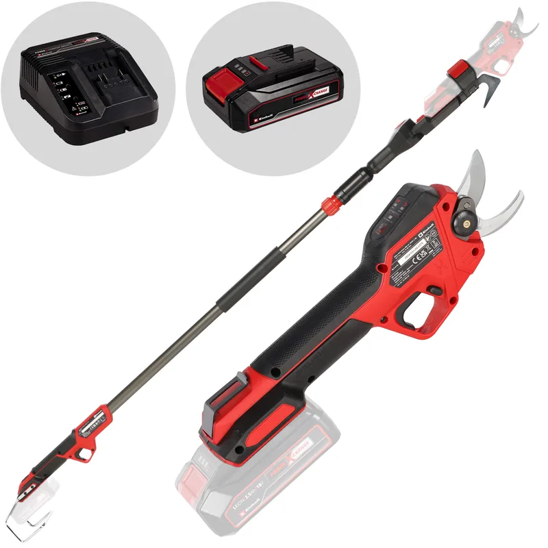 Einhell GP-LS 18/28 Li T BL - Sécateur électrique de taille sur perche - 18V 2.5Ah - Diamètre de coupe 24 mm