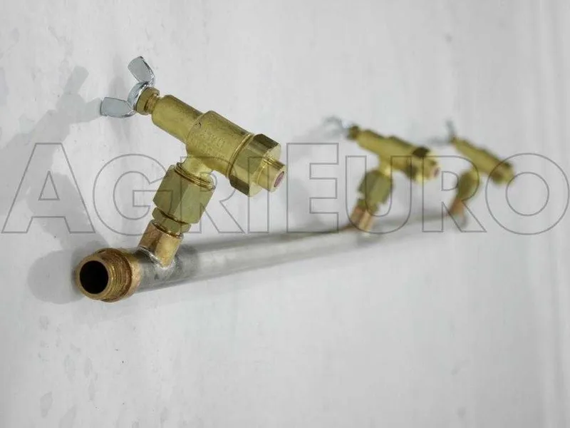 Couple de rampes inox de désherbage avec Jets papillon laiton 3+3 équipé de supports INOX