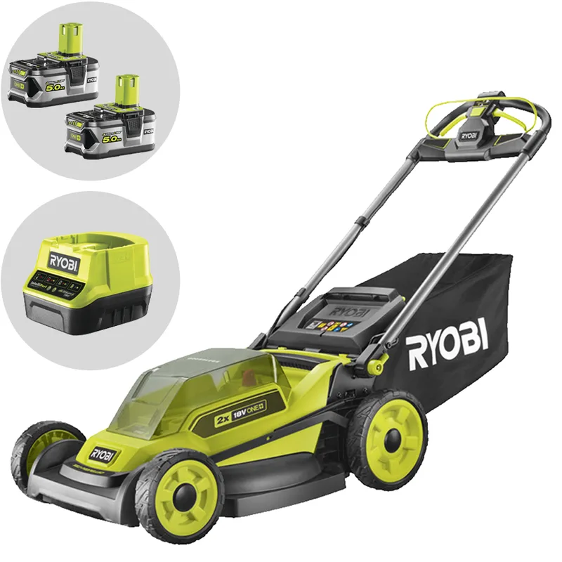 Ryobi RY18LMXSP51A-0 - Tondeuse à gazon à batterie 2x18V/5Ah - Largeur de coupe 51 cm