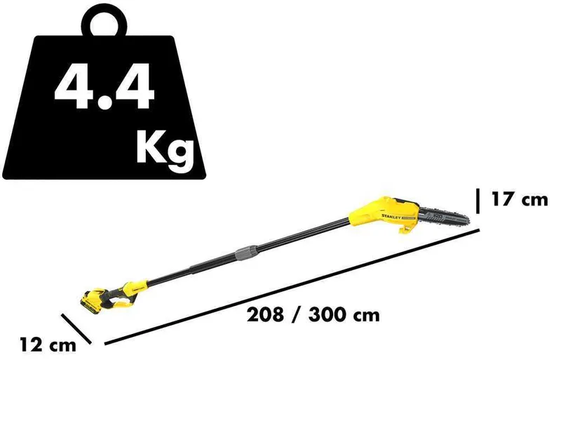Perche élagueuse télescopique réglable stanley fatmax V20 - Batterie 18V 4AH