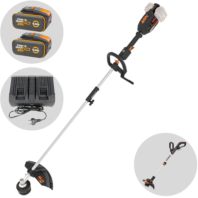 Worx NITRO WG186E - Débroussailleuse multifonction à batterie - 2x20V/4Ah