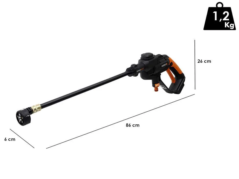 Pistolet nettoyeur haute pression Worx WG620E.9 20V - nettoyeur seul - sans batterie sans chargeur