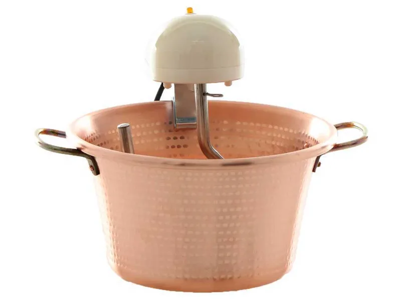 LAR Polentamatic - Chaudron en cuivre électrique pour polenta à base plate 6.5L - 8W max