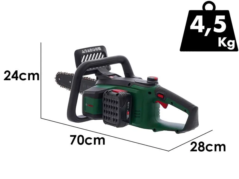 Bosch PKE18V-30-28 - Tronçonneuse à batterie - 18 V 4 Ah - Guide de 30 cm
