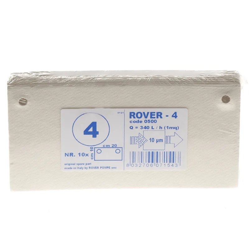 Type 4 - Cartons filtrants pour pompe-filtre Pulcino – 20x10 cm - 10 pièces