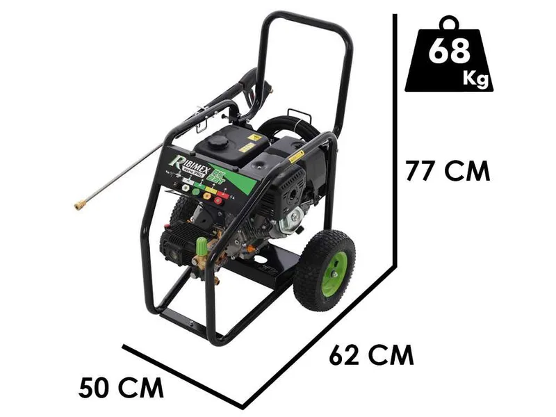 Ribimex RX22T - Nettoyeur haute pression thermique - 250 bar - 1020 l/h - Moteur à essence Loncin 420 cm³