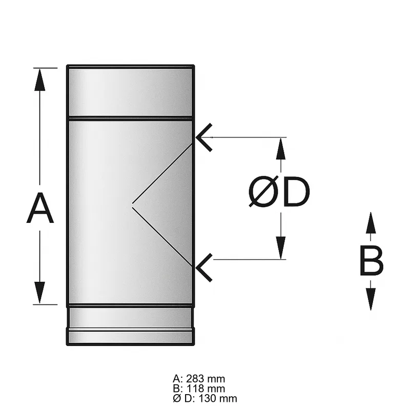 Schiedel PRIMA PLUS té 90° Ø130 mm pour raccord Ø130 mm simple paroi mat
