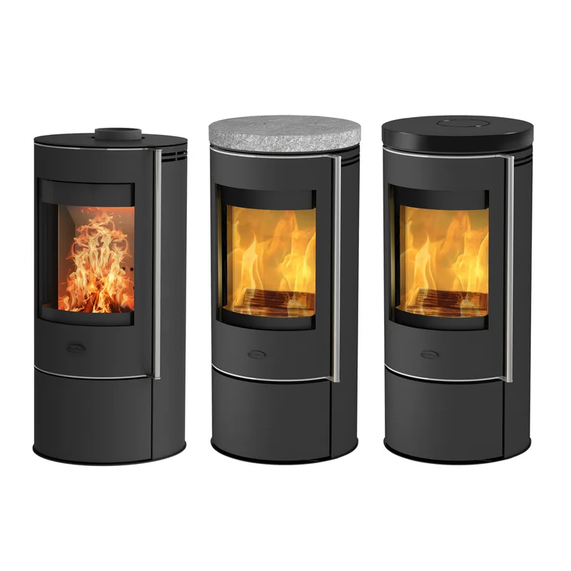 Cheminée Rondale Poêle à bois Acier Noir