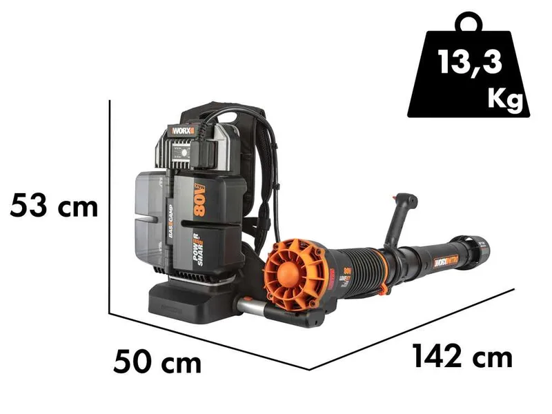 Worx Nitro WG572E - Souffleur à dos à batterie - 4x20V/4Ah