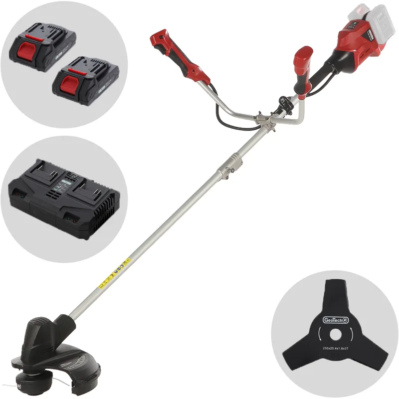 GeoTech X-Line BD-40V - Débroussailleuse à batterie - 40 V - 2 × 20 V 2 Ah