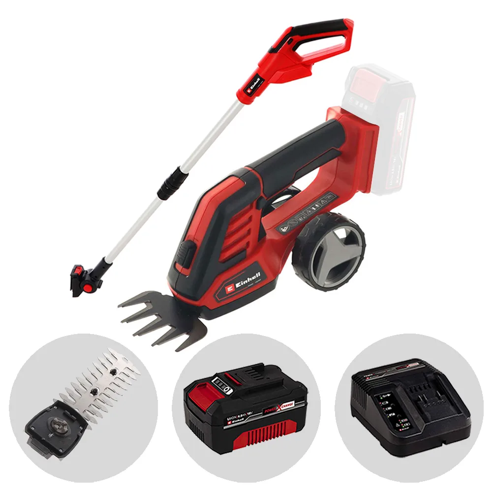 Einhell GE-CG 18/100 Li T - Cisaille à gazon à batterie avec perche - 18V 4Ah