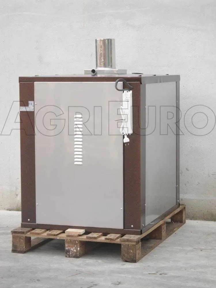 AgriEuro Medius 80 Deluxe INC - Four à bois en acier encastrable - Émaillage cuivré - Inox