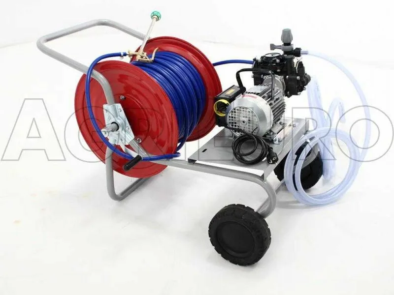 Groupe motopompe de pulvérisation électrique Comet MC 20/20 moteur électrique et chariot