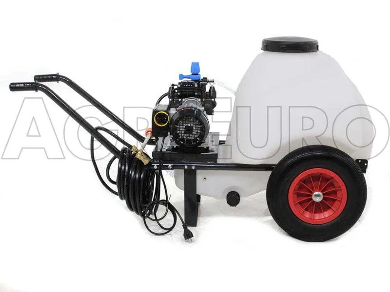 Groupe motopompe de pulvérisation Comet MC 25 - moteur monophasé sur chariot avec cuve 120 l
