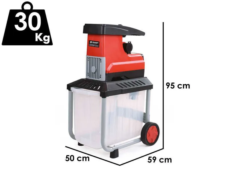 Blue Bird SH 2500 - Broyeur électrique - Avec bac de ramassage