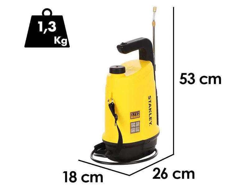 Stanley SXSPBS05E - Pompe de pulvérisation dorsal à batterie - 5 litres - 3,7V - 2,6Ah