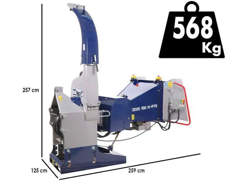 BullMach zeus 150 h-pto - Broyeur pour tracteur - Avec rouleaux d'entraînement à commande hydraulique
