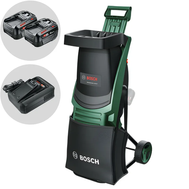 Bosch UniversalShredder - Broyeur de jardin à batterie 36V - avec bac de ramassage - 2x18V/4Ah