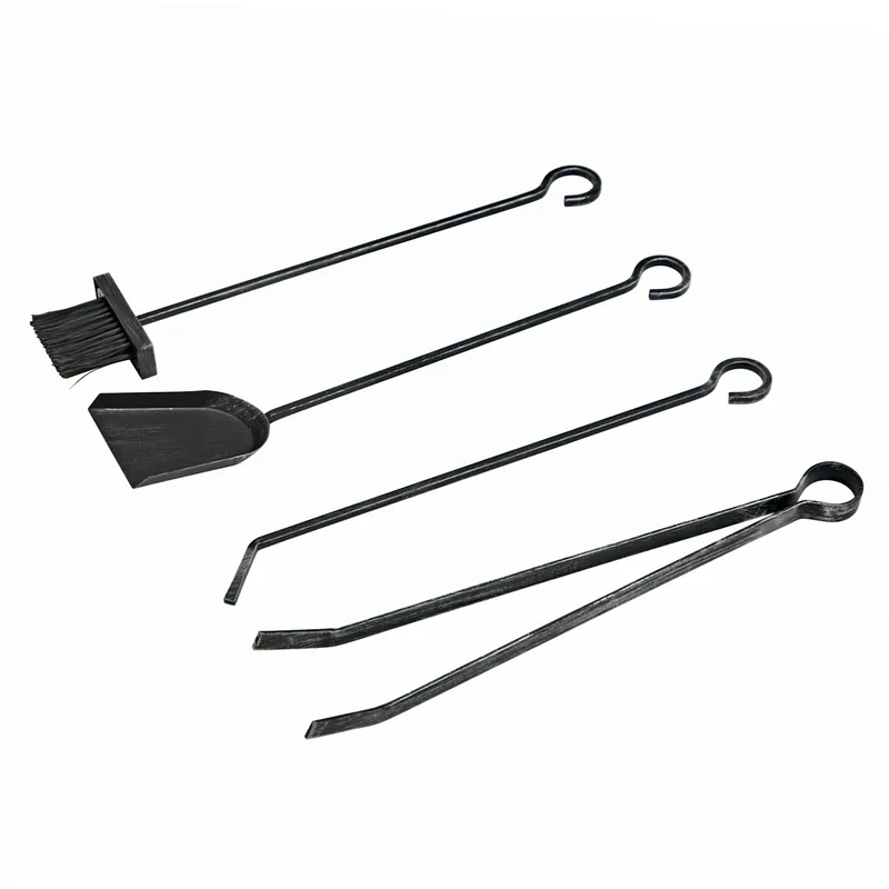 Raik Ensemble d'outils de cheminée Heinrich, 4 pièces, fer forgé, 64 cm