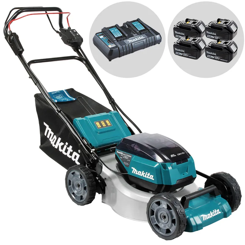Makita DLM462Z - Tondeuse à gazon autotractée à batterie - 4x18V/5Ah - Coupe 46 cm