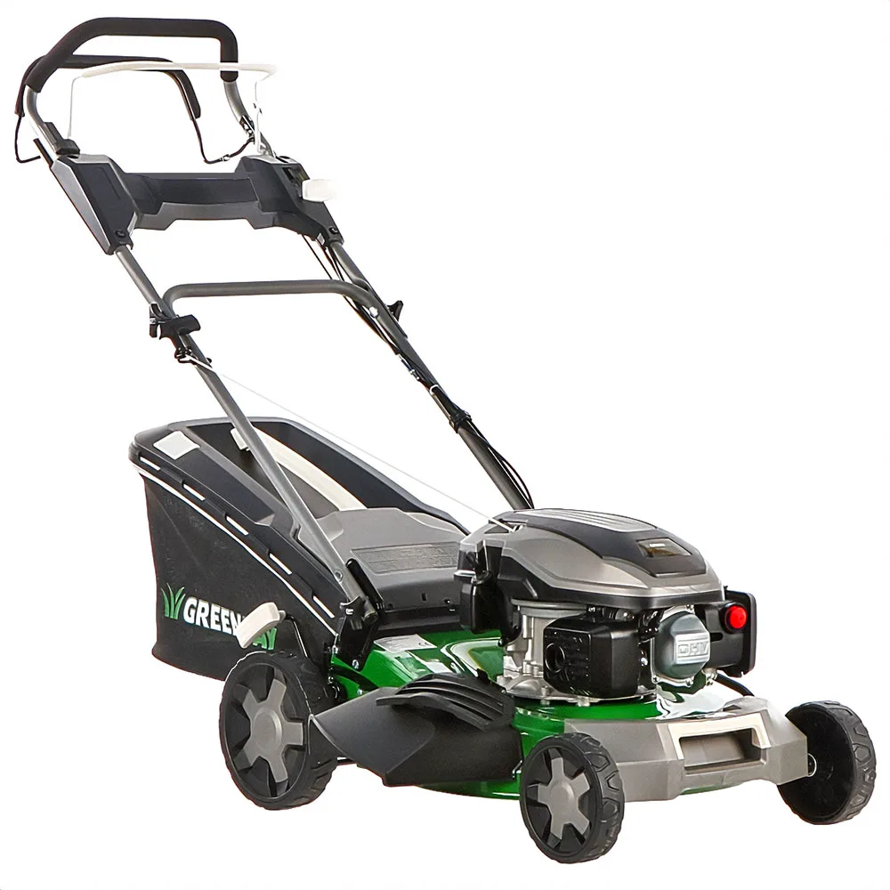 GreenBay GB-LM 46 S - Tondeuse à gazon tractée - 4 en 1 - Moteur thermique de 170 cc