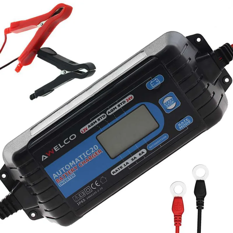 Awelco Automatic 20 - Chargeur de batterie/mainteneur de charge automatique - 12V / 24V - batteries jusqu'à 120A