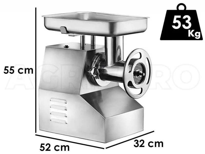 Fimar TC32TN - Hachoir à viande électrique - 400 V - 3 CV - Groupe de hachage en aluminium - Avec inverseur de marche
