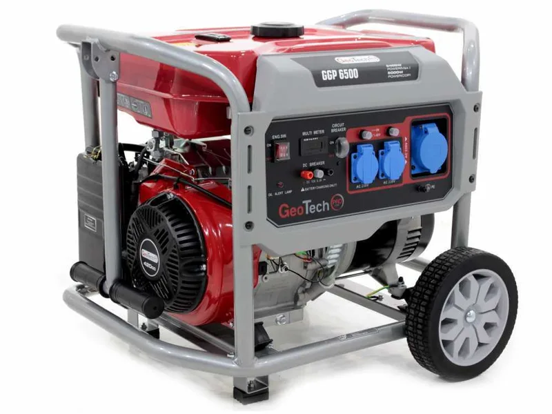 GeoTech Pro GGP 6500 - Groupe électrogène sur chariot avec AVR 5.4 kW - Continue 5 kw Monophasé