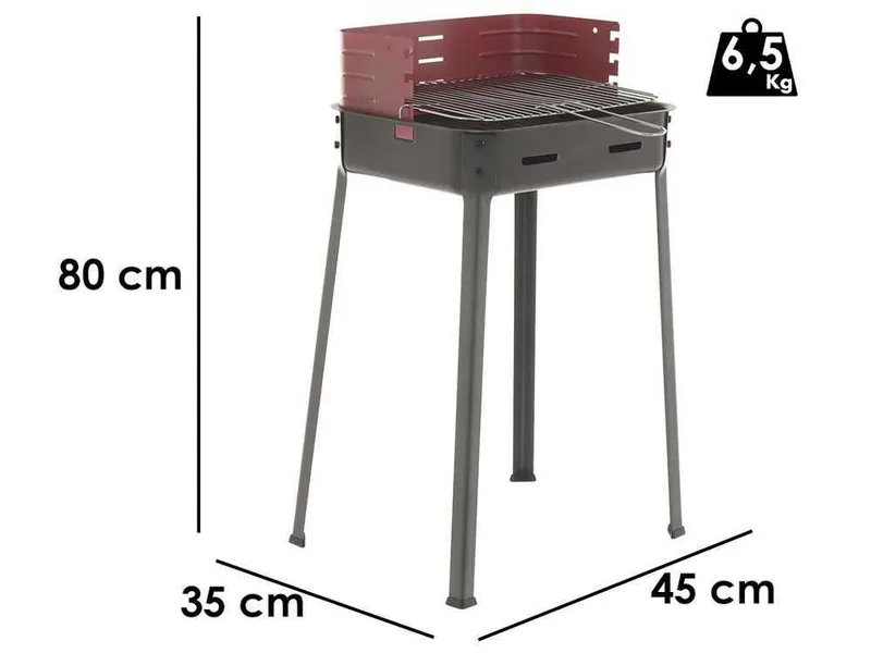 Mille Flavia s/r 41 - Barbecue à charbon en fer artisanal - 41x29,5 cm