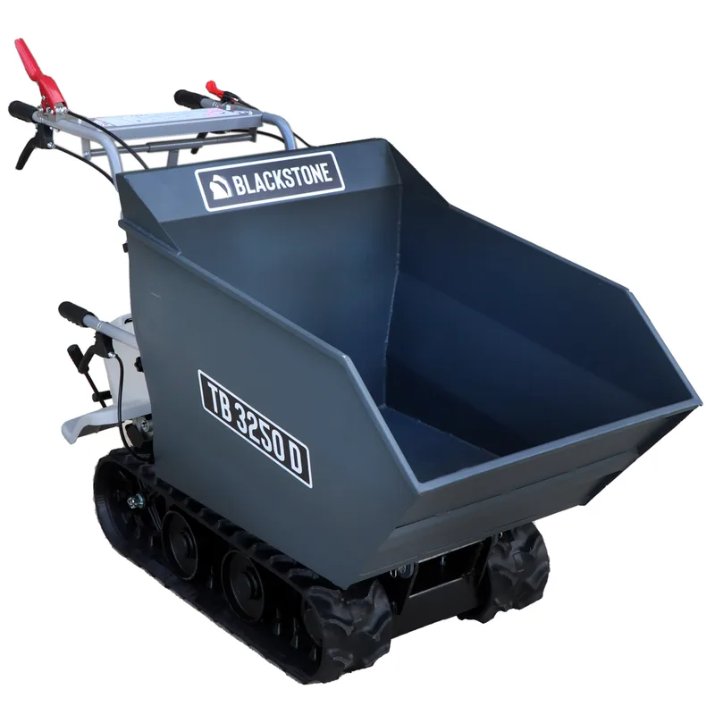 Brouette à chenilles BlackStone TB 3250 D - Caisson dumper manuel - capacité de charge maximale 320 Kg