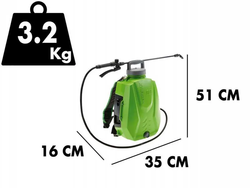 Pulvérisateur à batterie à dos Verdemax FUTURA 12 L batterie au lithium 12V 2.5Ah