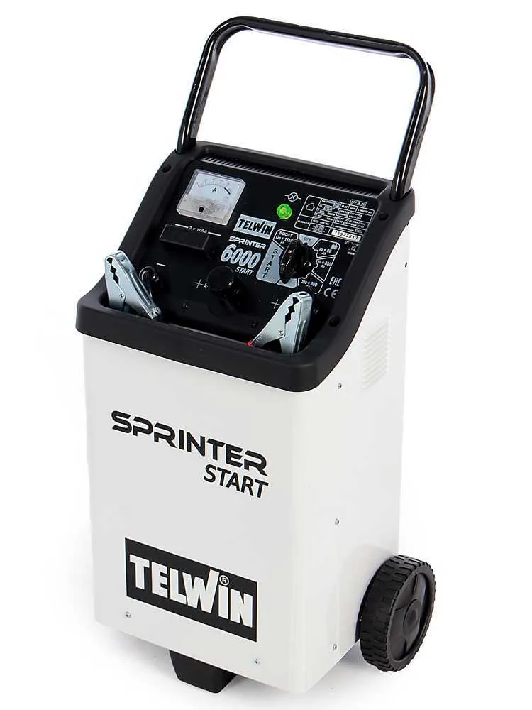 Telwin Sprinter 6000 Start - Chargeur de voiture et démarreur - batteries 12/24V, 20 à 1550Ah