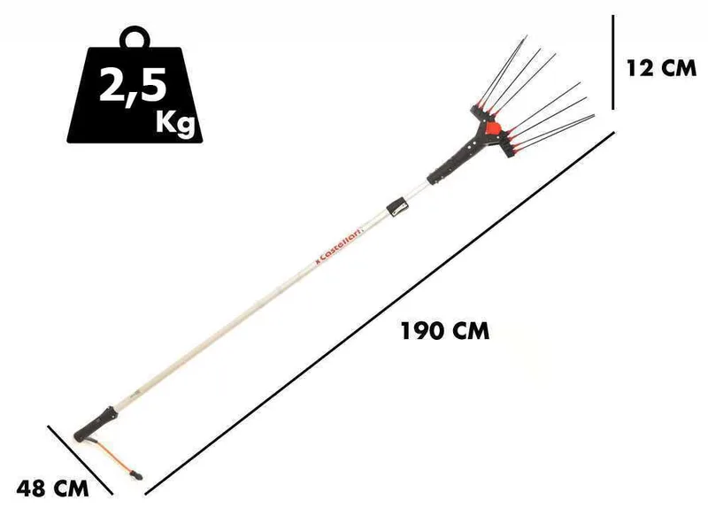 Castellari Vertigo C 30V - Peigne vibreur électrique à batterie de type automobile avec câble inclus - Perche télescopique en aluminium 190/240 cm
