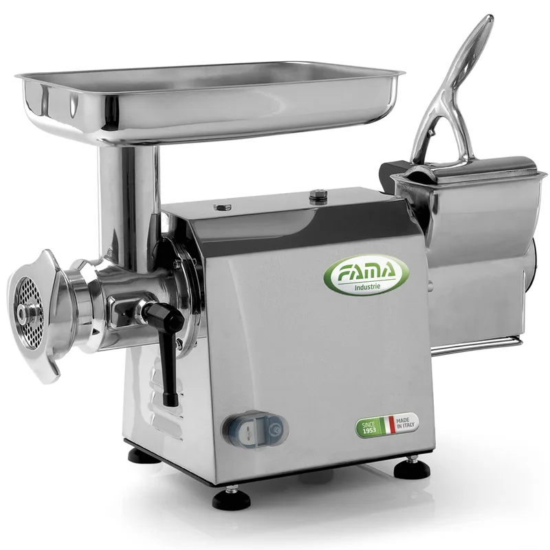 Fama TGI22 - Hachoir à viande électrique - Râpe intégrée - Groupe de hachage en fonte - 400V