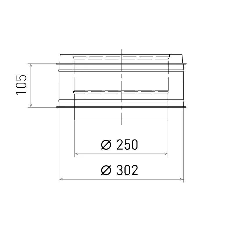 Opsinox conduit de cheminée en acier inoxydable 250 mm élément de longueur B150