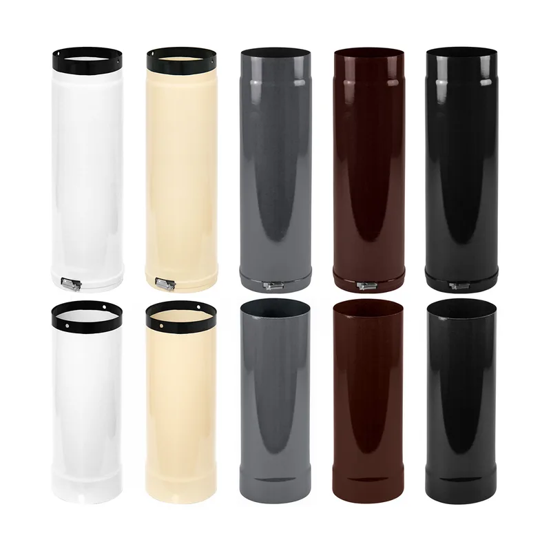 Raik Tuyau de Fumée / Tuyau de Poêle Émaillé 150mm - Tube Télescopique Ivoire