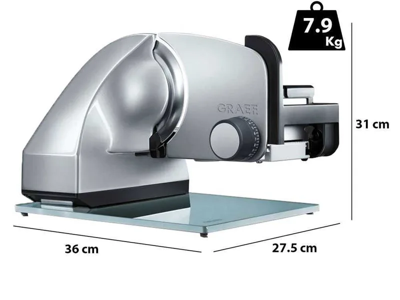 Graef Master M90 Sliver - Trancheuse 2 en 1 avec trancheuse à légumes - Lame de 170 mm