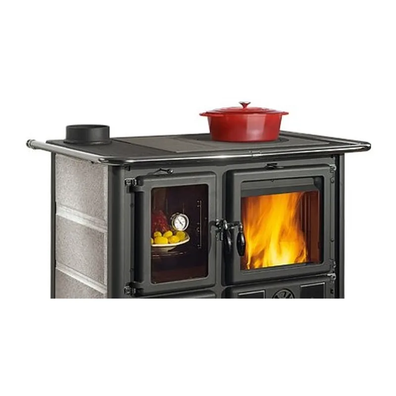 La Nordica rosa sx REVERSE.16 petra - cuisinière à bois en pierre naturelle
