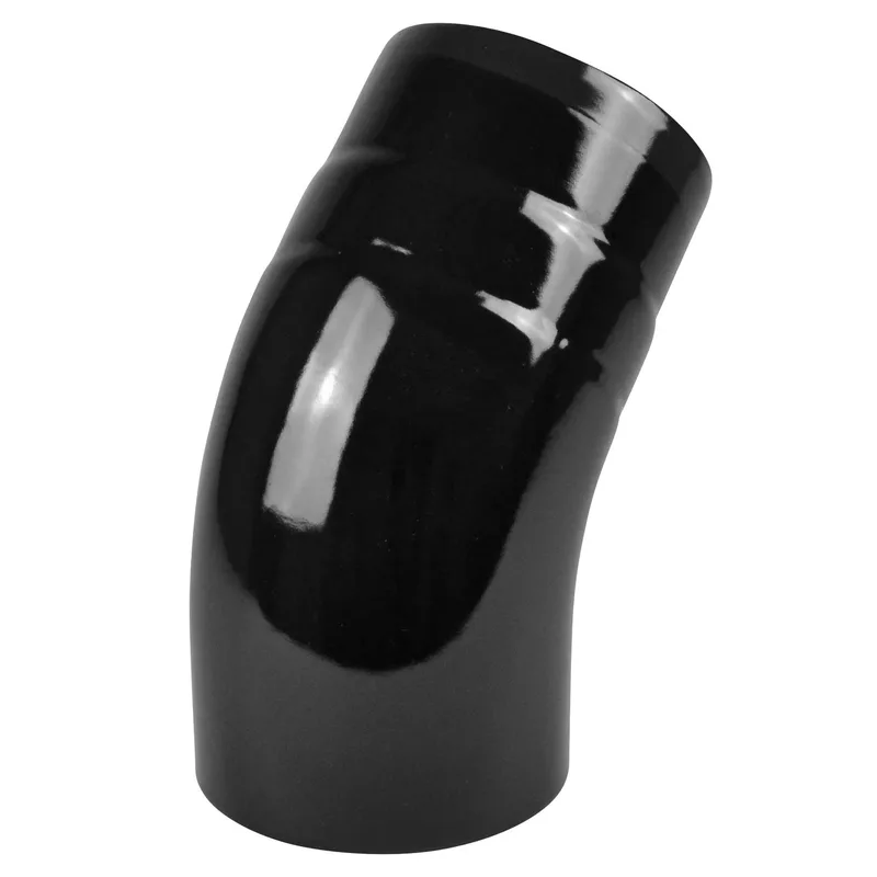 Coude de conduit de fumée / Coude de tuyau de poêle émaillé 120 mm - Coude lisse à 45° Noir