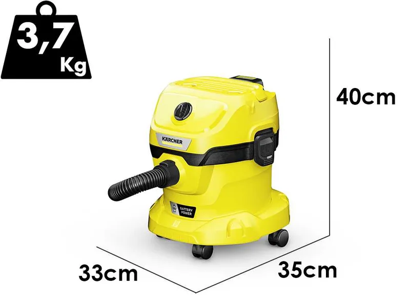 Karcher WD 2-18 - Aspirateur multifonction - Bidon 12 L - 18 V - 5 Ah