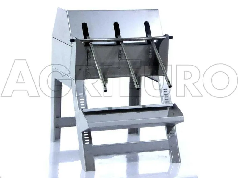 Enotecnica Pillan 3B INOX - Remplisseuse manuelle à 3 becs, avec réservoir et structure en acier inoxydable