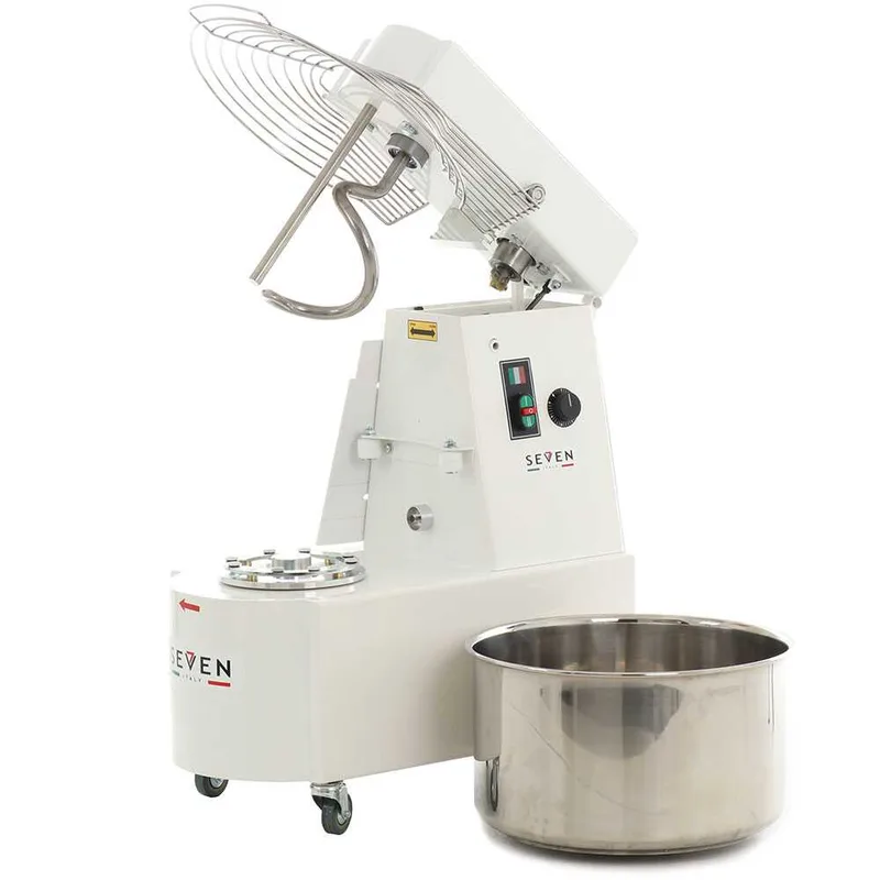 Pétrin à spirale professionnel Seven Italy GHR 40 2V - 400 V - Avec roues et Minuterie - 2 vitesses