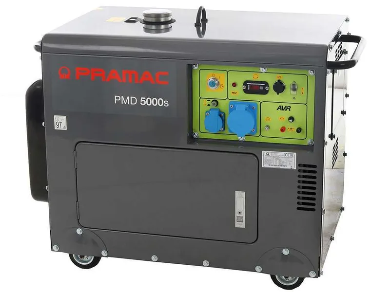 Pramac PMD5000s - Groupe électrogène 5 kW monophasé diesel insonorisé + cadran ATS